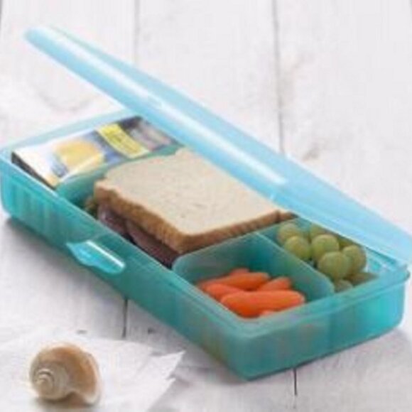 Tupperware Lunch n Things Rectangular Divided Sandwich Keeper Plus Craft Storage - Picture 4 of 6